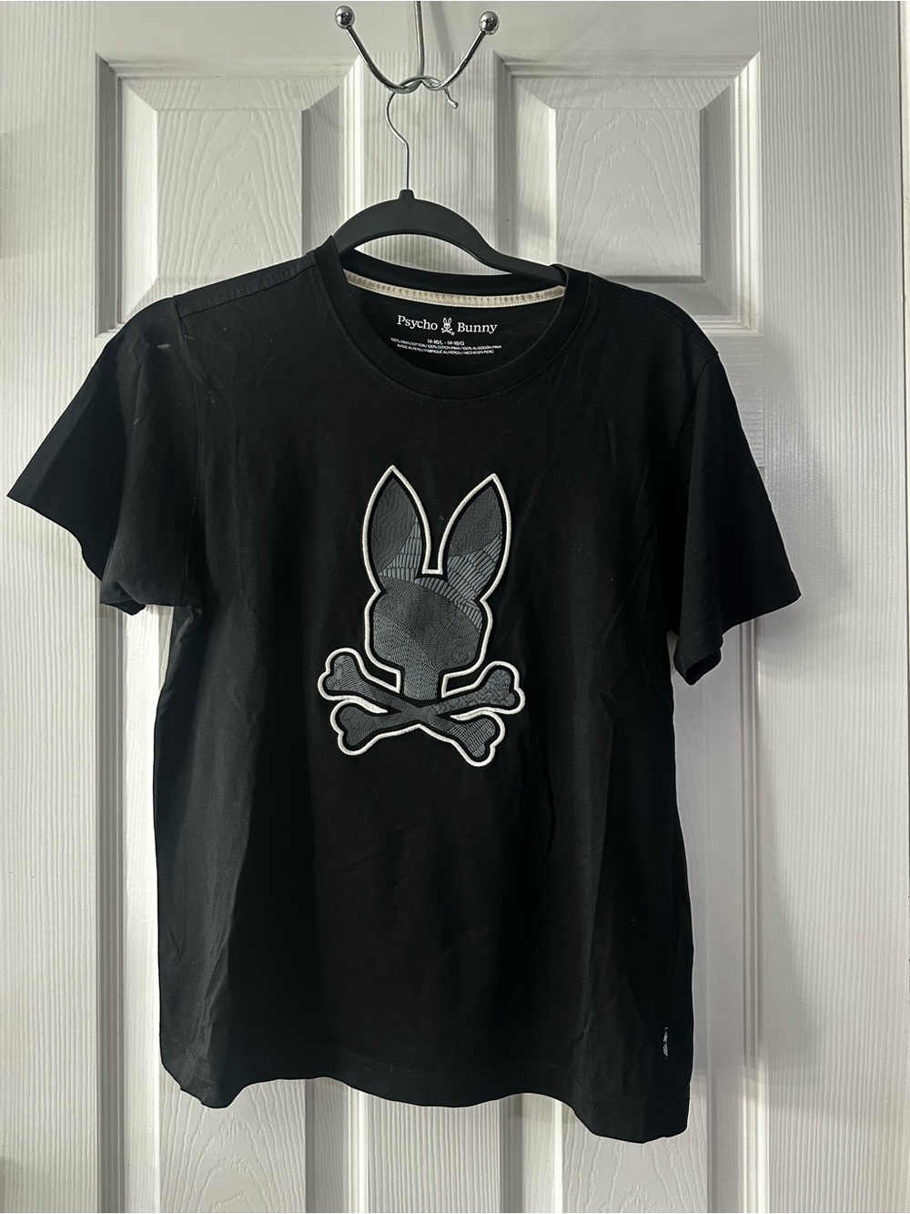 Psycho Bunny Black Short-Sleeve Tee with Gray Logo